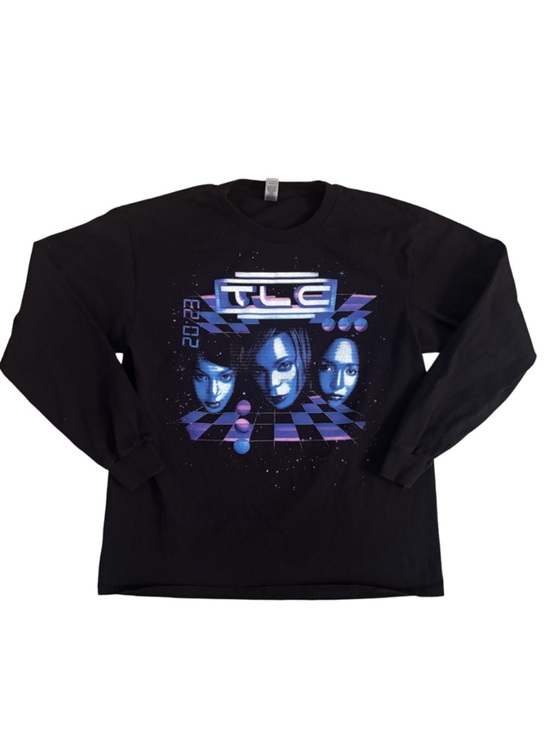 TLC Other - TLC Graphic Long Sleeve Band Tee - Black with Purple/Blue Print